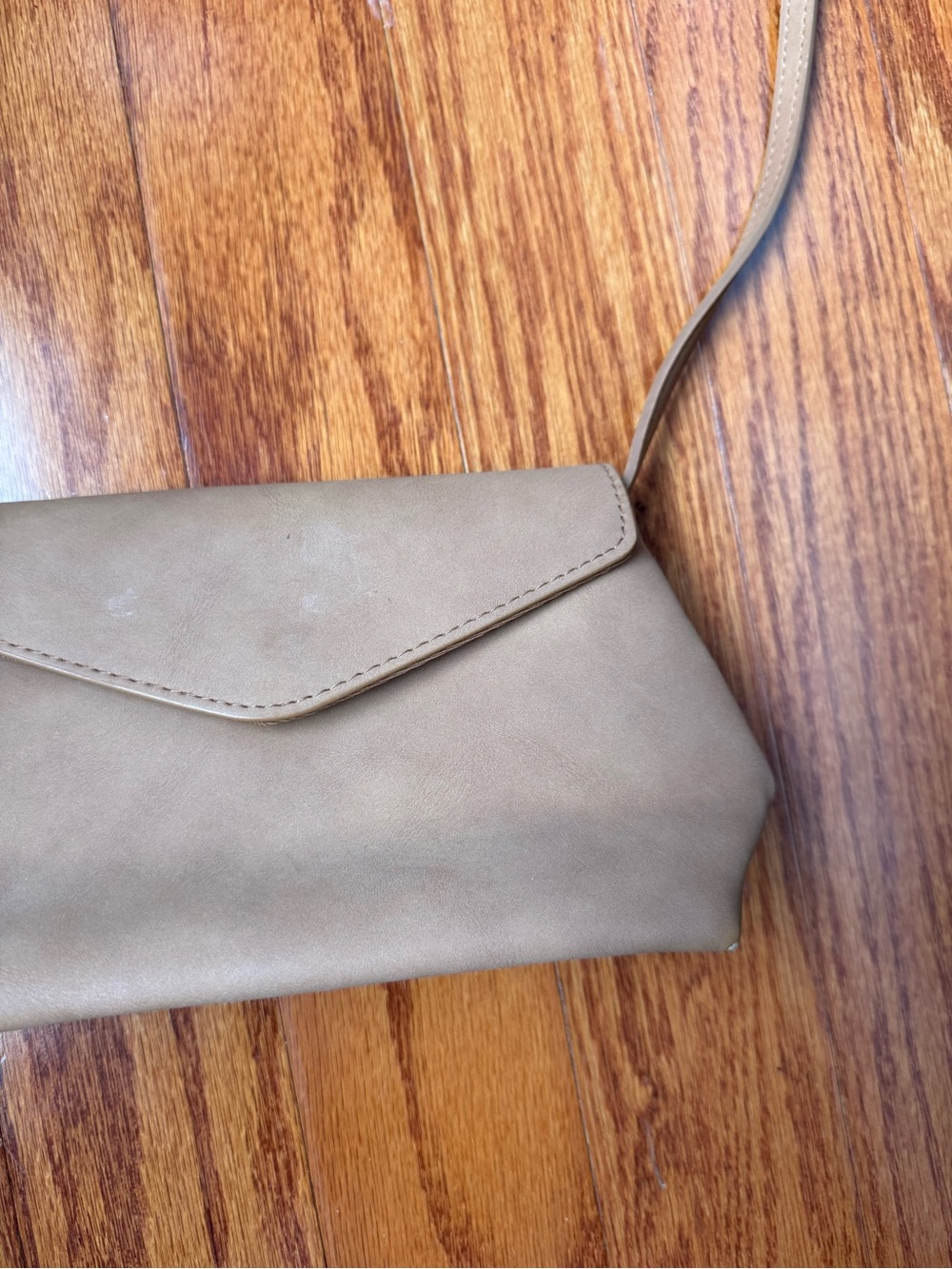Target Taupe Crossbody Bag with Flap Closure - Picture 2 of 4